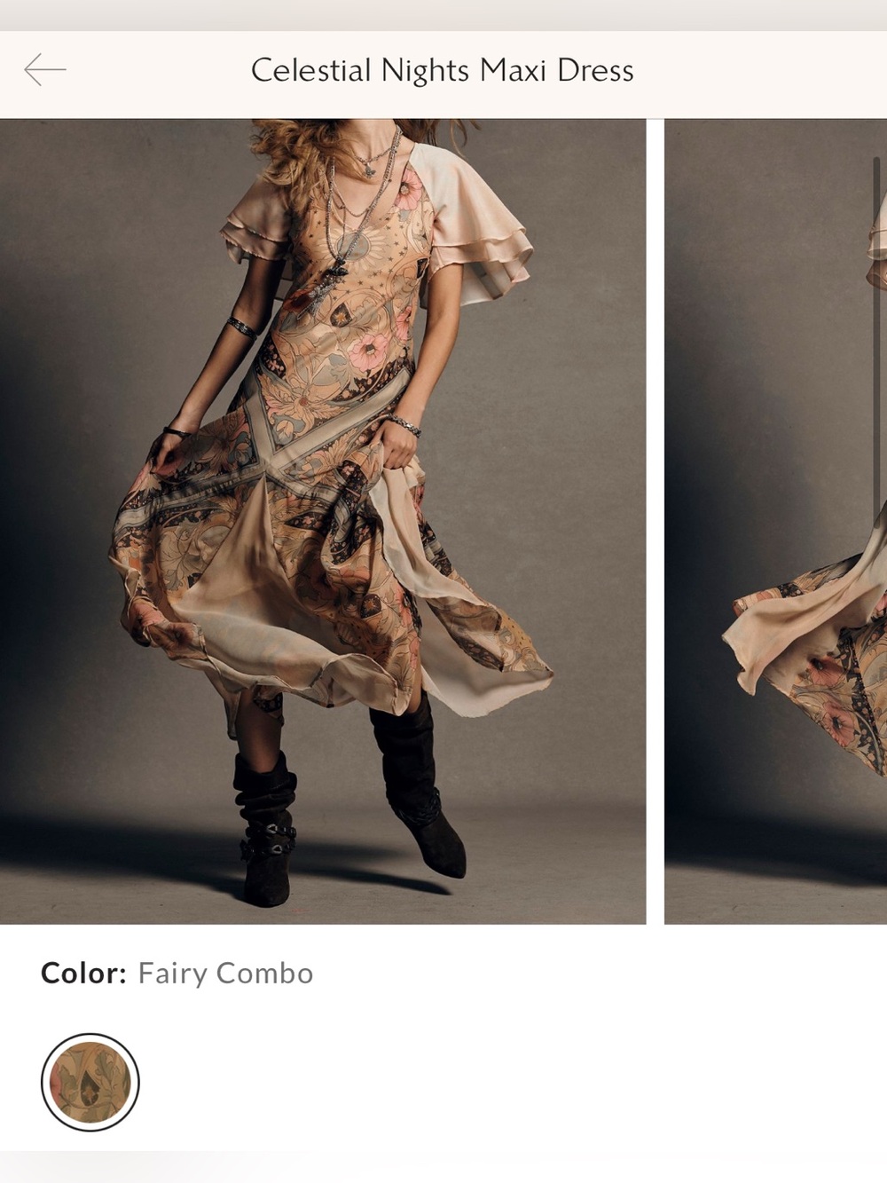 NWT Free People Celestial Nights Maxi Dress - fairy combo - XS, small - Picture 10 of 16